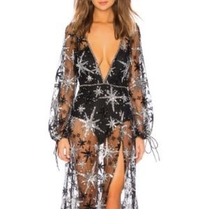 For Love and Lemons stardust plunging neck dress